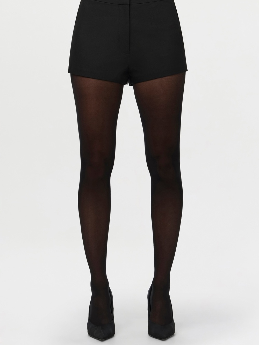 NWT Naked Wardrobe Sz S SUITING HIGH WAIST SHORTS Black Mini Micro